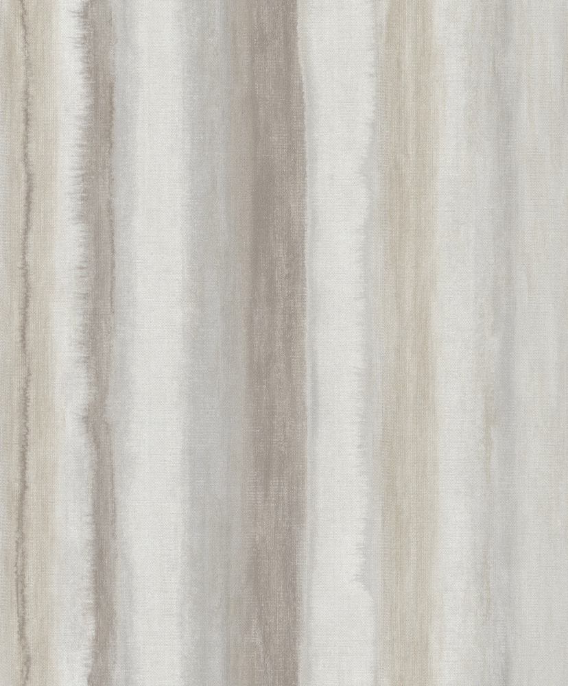 Papier peint vinyle sur intissé 3330 à rayures gris, brun et beige, facile à poser.