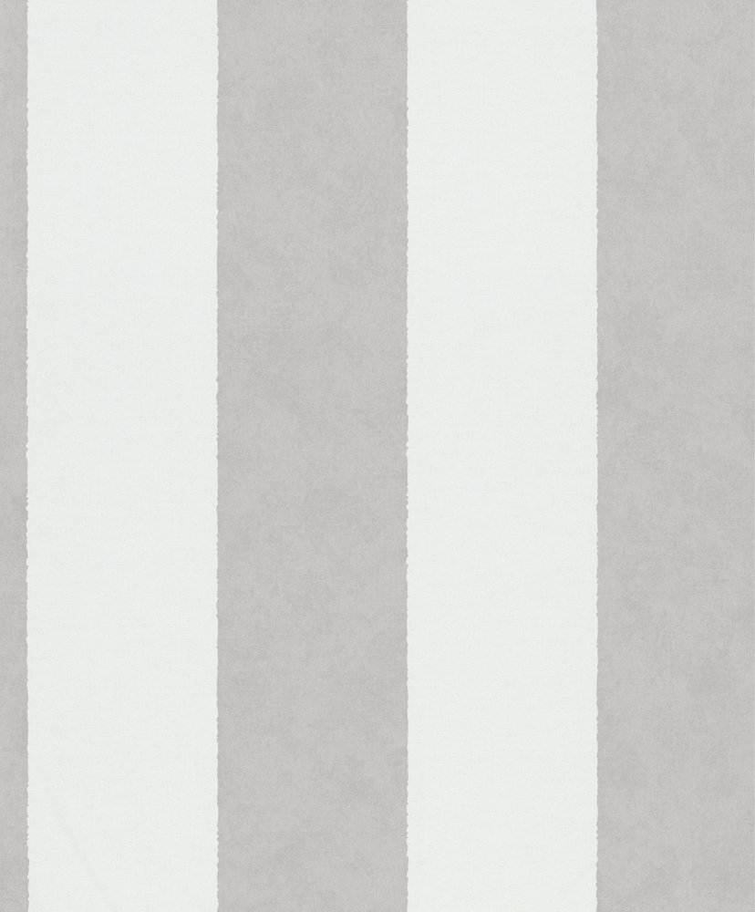 Papier peint vinyle sur intissé à motifs de barres gris clair et blanc pour une décoration murale contemporaine.