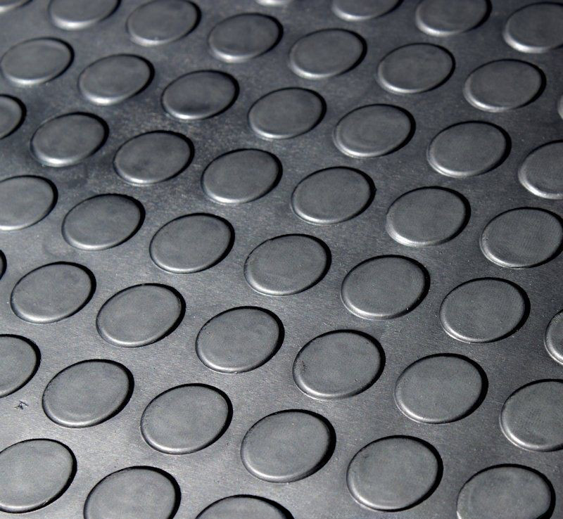 Tapis Caoutchouc Pastillé Noir 120 cm Épaisseur 3 mm à La Coupe