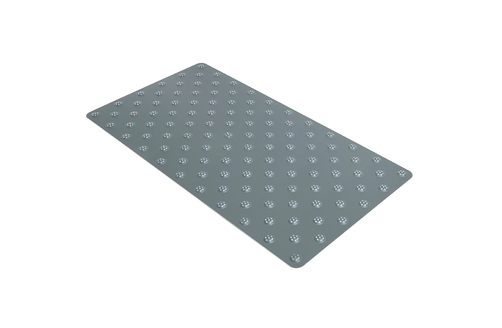 Dalle podotactile Dalum aluminium noir 800x420mm pour signalisation et guidage des personnes malvoyantes