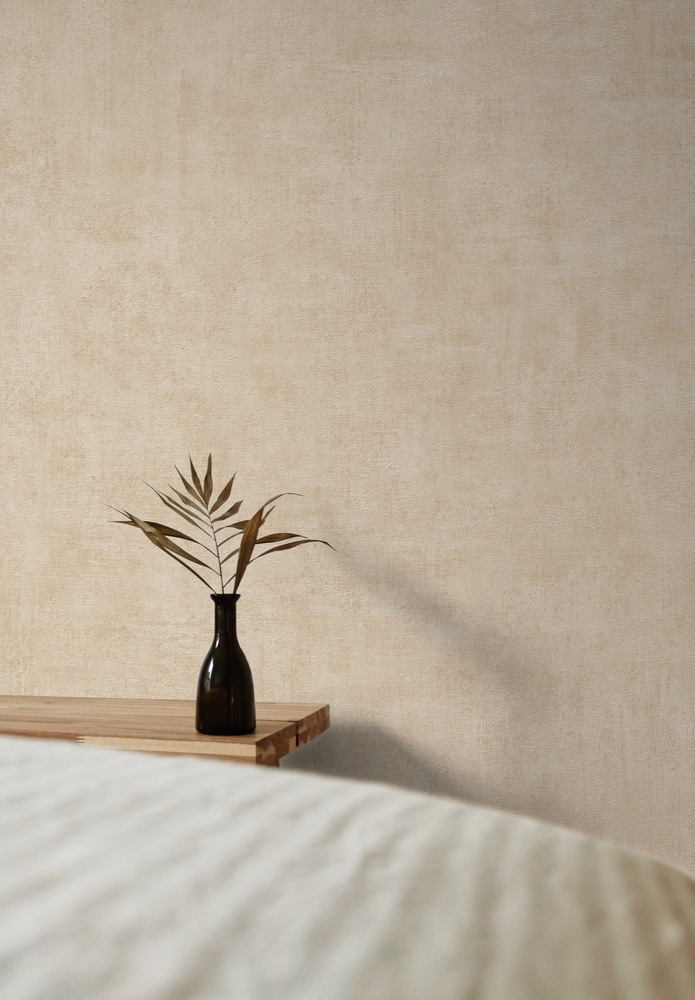 A51511 - Papier Peint Vinyle Grainé Sur Intissé Annabella Uni Beige 10.05 x 0.53 m
