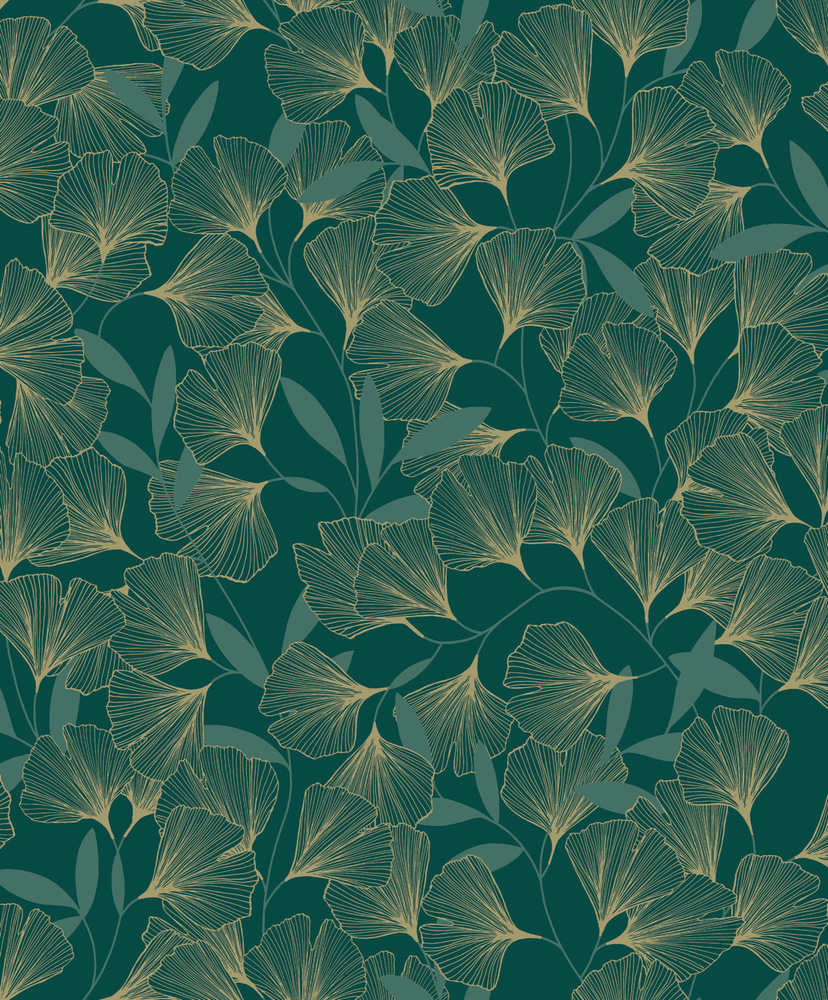 Papier peint expansé sur intissé au motif Ginko vert A64403 de la collection Best Sélection 2024
