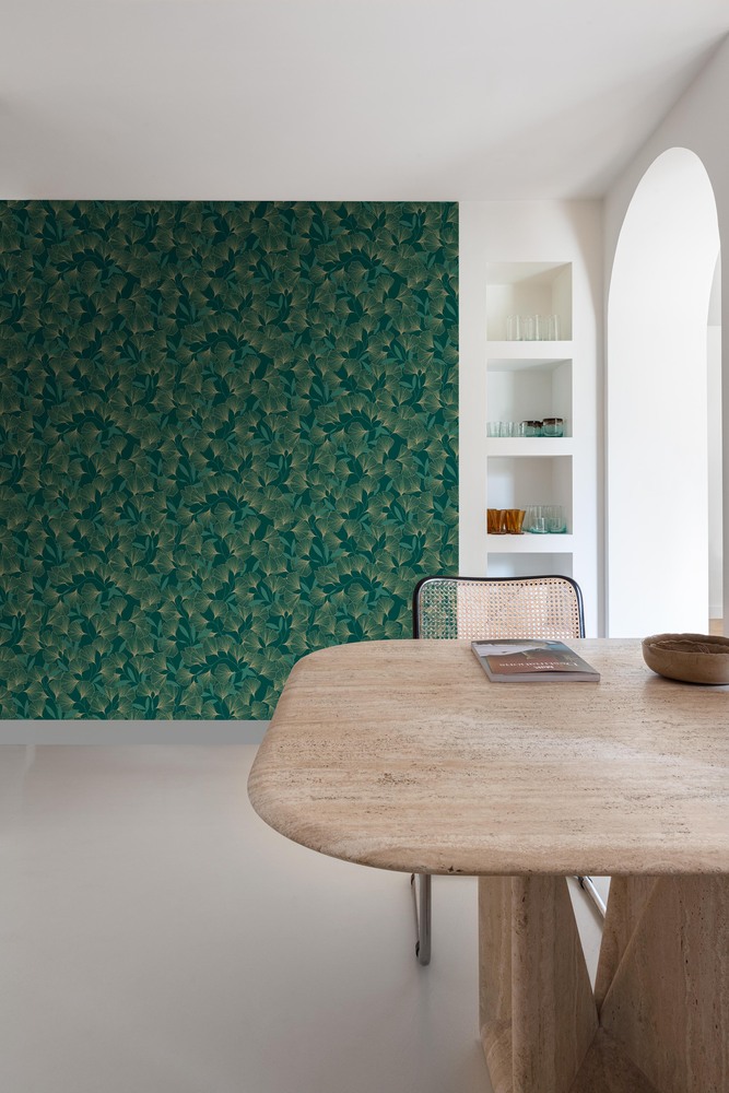A64403 - Papier Peint Expansé Sur Intissé Ginko Vert
