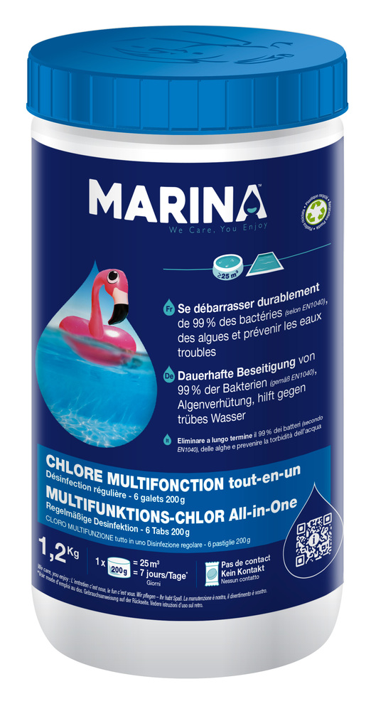 Chlore Multifonction Tout-En-Un Galets 200 g 1.2 kg