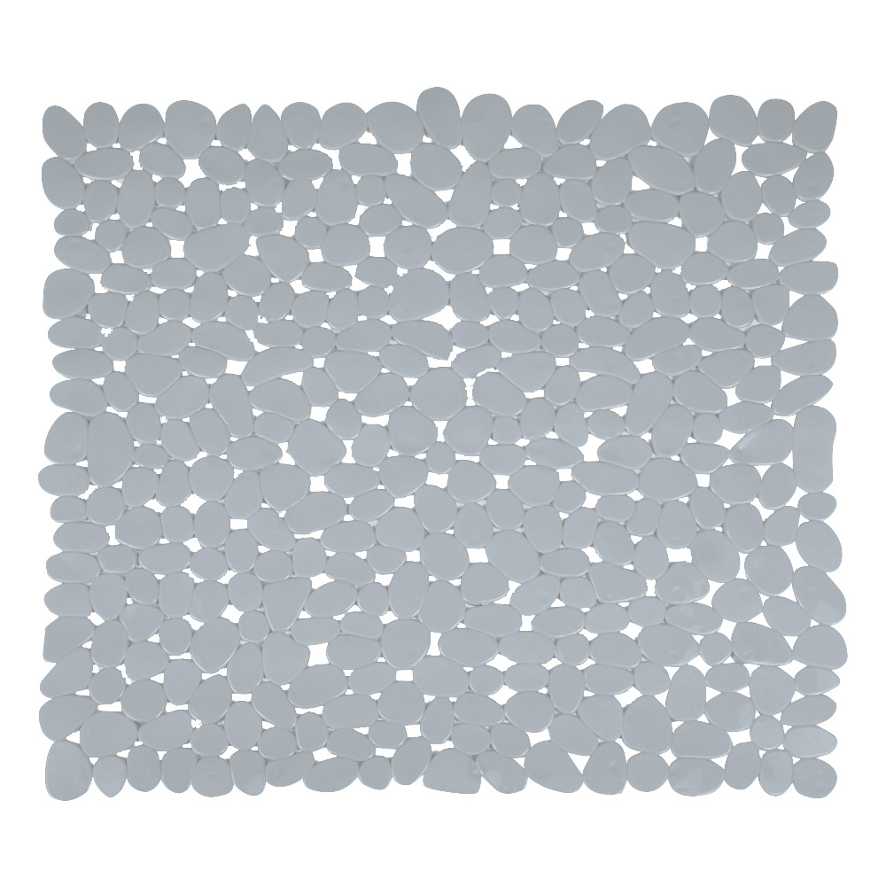 Tapis Fond de Douche PVC Galet 53 x 53 cm Gris