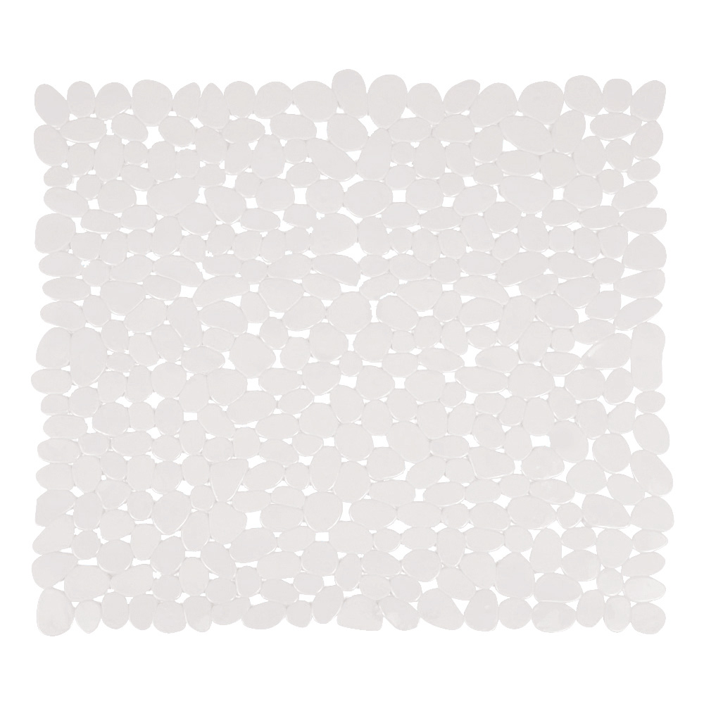 Tapis Fond de Douche PVC Galet 53 x 53 cm Blanc