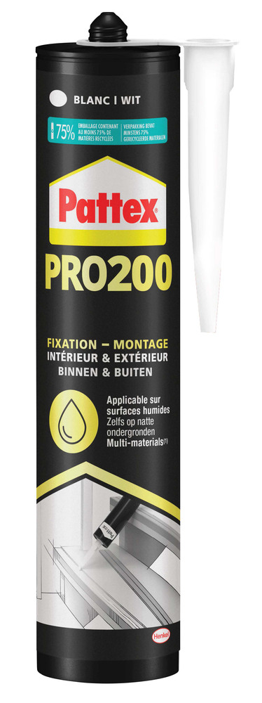 Colle Polymère PRO200 Fixation Blanc 480g