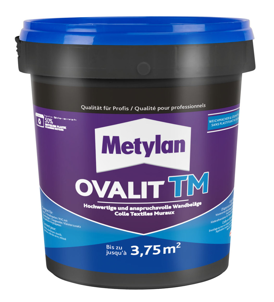 Colle revêtements muraux Ovalit TM blanche 750g prête à l'emploi