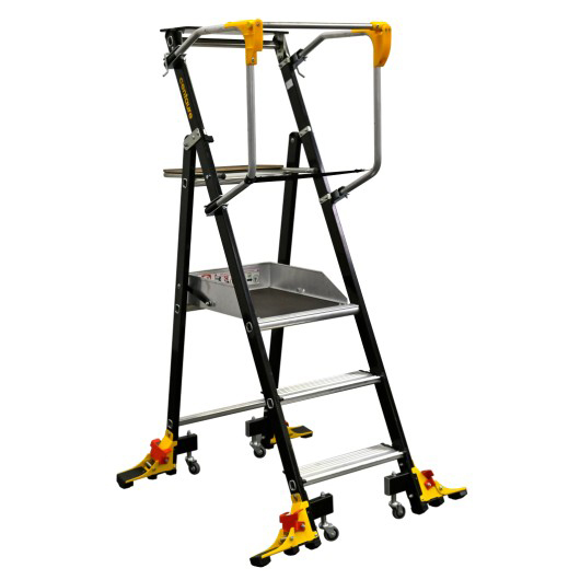 Plate-forme individuelle de rayonnage Stepper 3 Marches, robuste et sécurisée pour accès en hauteur.