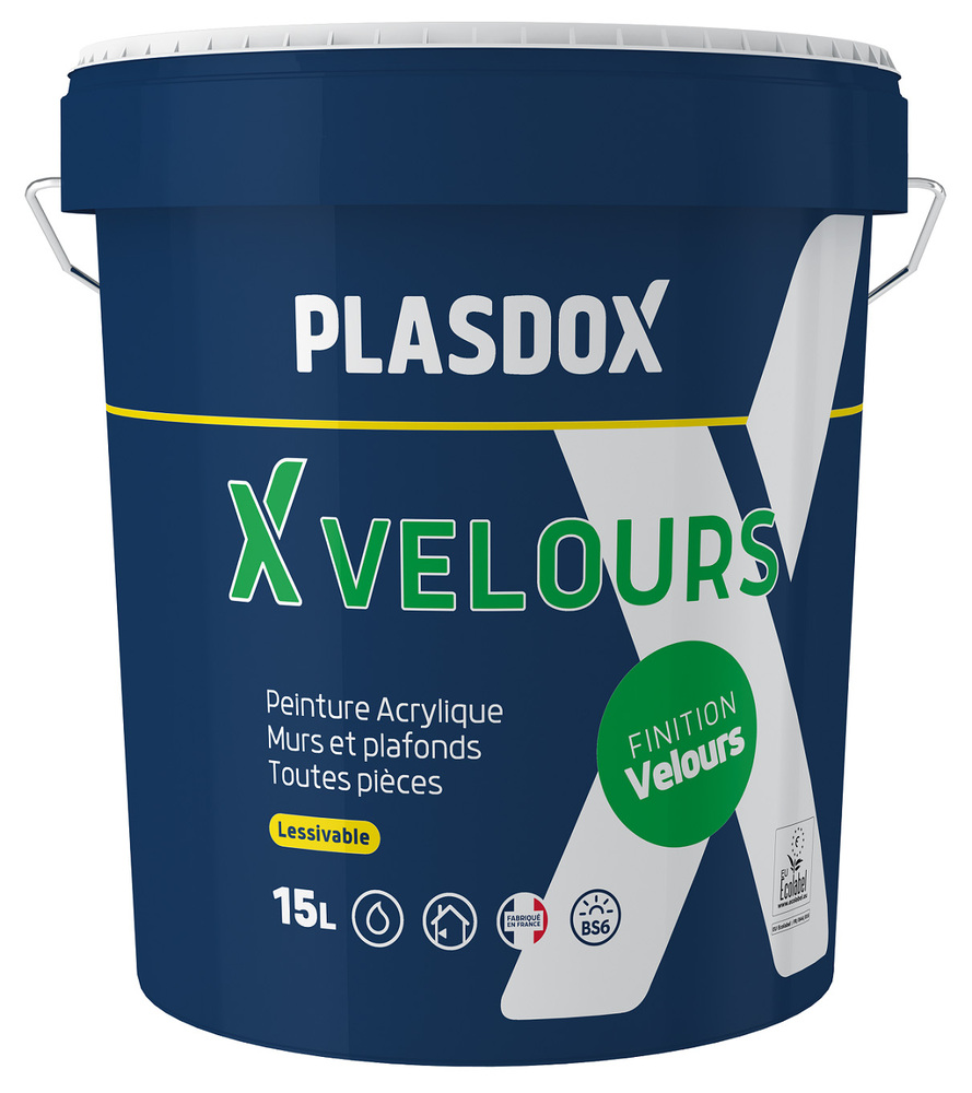 Peinture intérieure X Velours Blanc 15 litres finition velours pour murs et plafonds