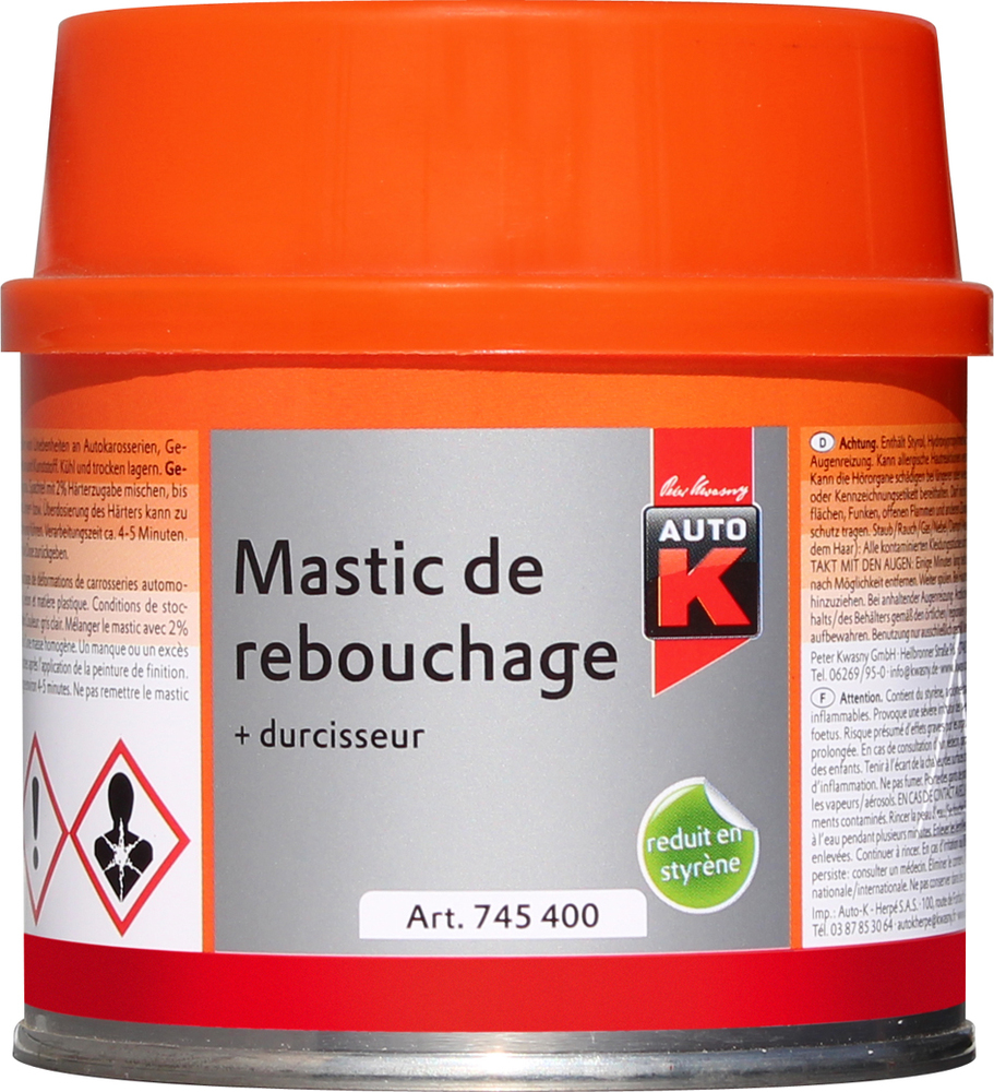 Mastic de Rebouchage Carrosserie + Durcisseur 250 g