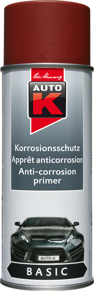Apprêt anti-corrosion brun rouge en aérosol 400 ml pour carrosserie automobile.