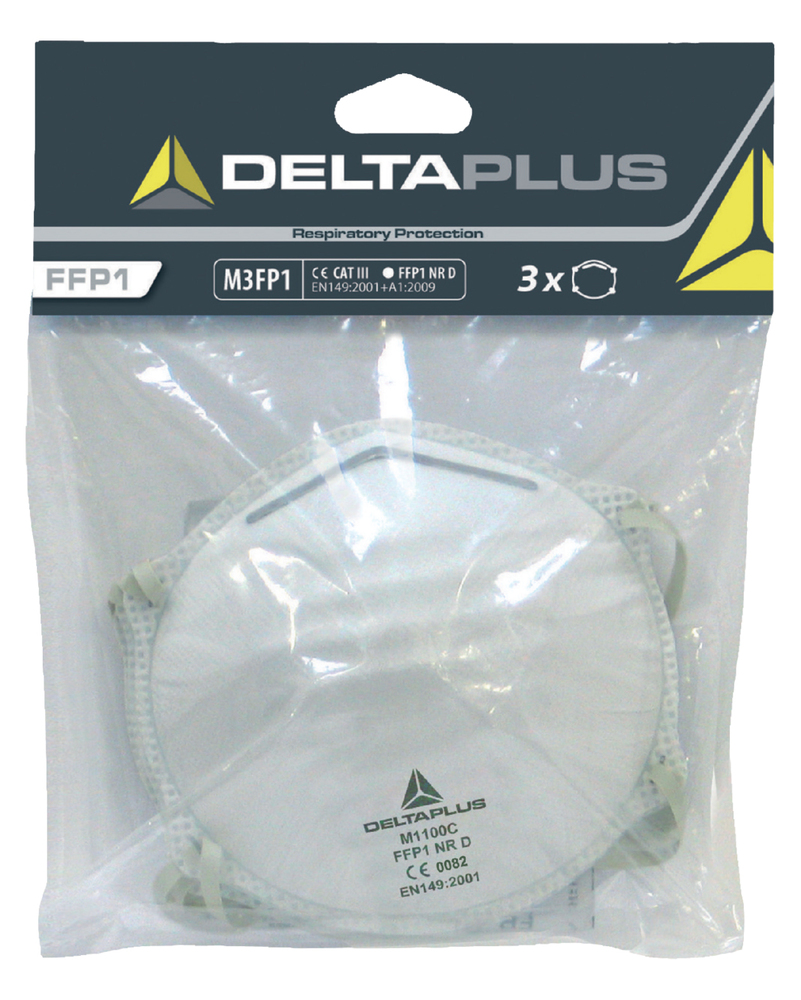 Kit 3 masques de protection respiratoire FFP1 anti-poussière pour bricolage