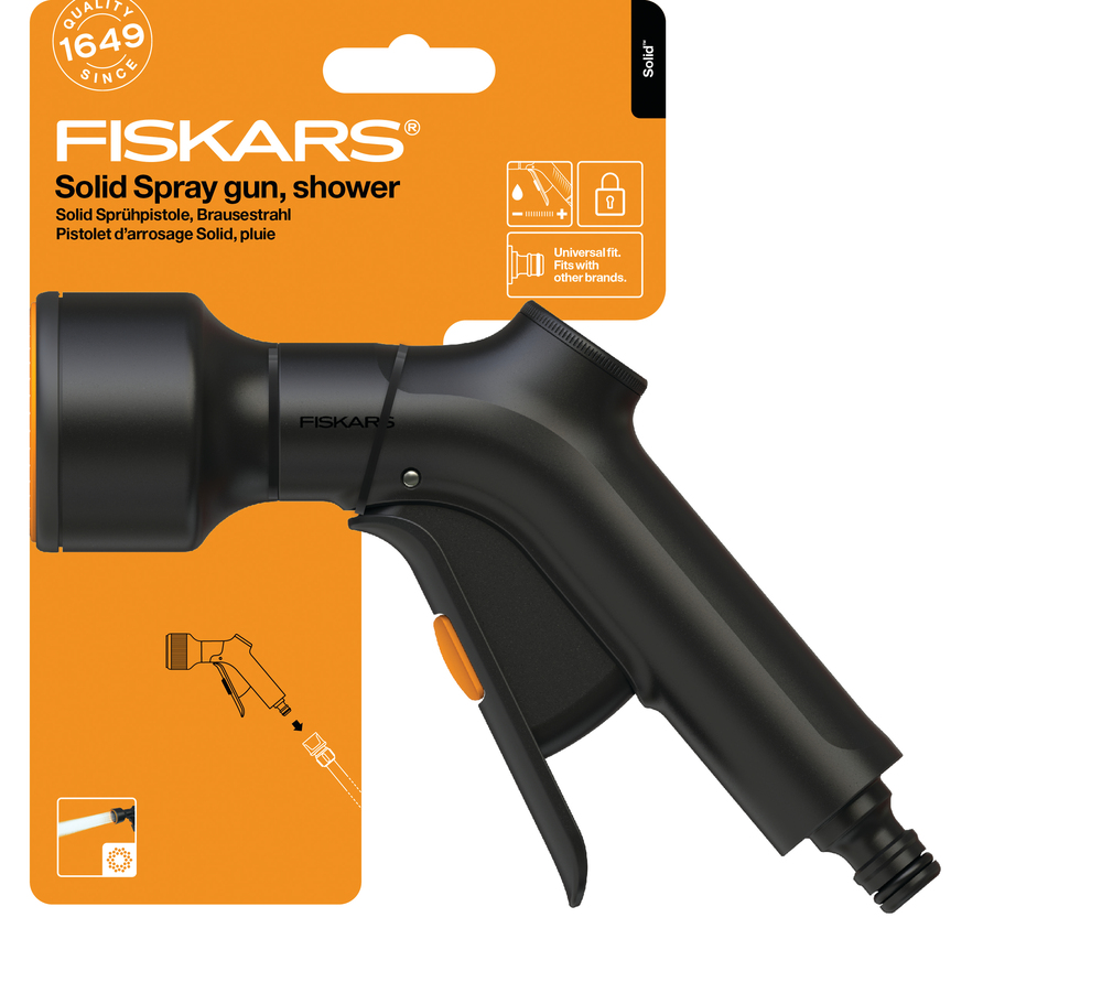 Pistolet d'arrosage Solid avec 3 jets réglables et gâchette ergonomique à l'avant pour jardinage