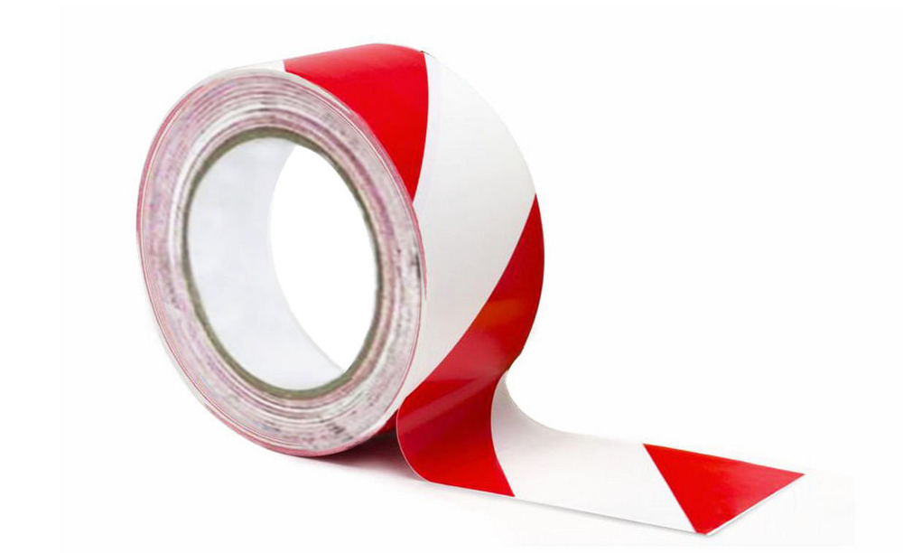 Ruban de Signalisation Blanc Rouge 50mm x 100m