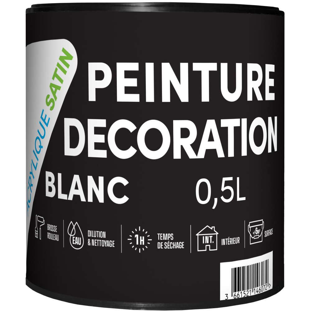 Peinture Décoration Acrylique Satin Blanc