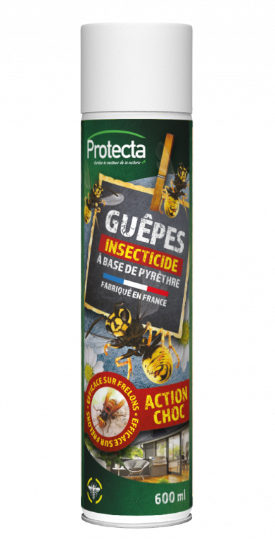 Aérosol insecticide anti-guêpes 600 ml TP18, action rapide contre guêpes et frelons