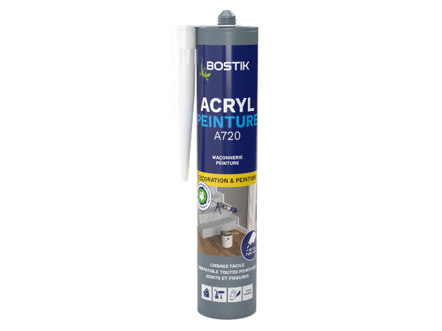 Mastic d'Étanchéité Acryl Peinture A720 Blanc Cartouche de 310 ml