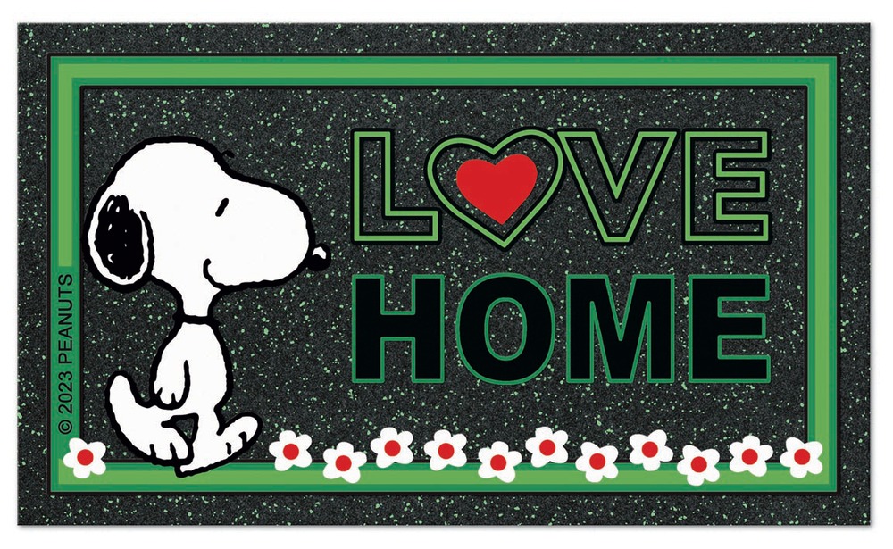 Tapis de sol décoratif Snoopy Love Home Daisy 40 x 68 cm avec motif Snoopy et marguerites