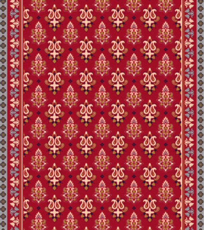 Tapis de passage Persian Runner rouge 0.66 x 15 m avec motif oriental classique