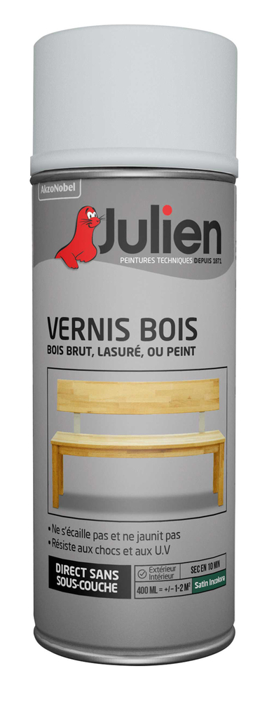 Aérosol Vernis Bois 400 ml Incolore Satin
