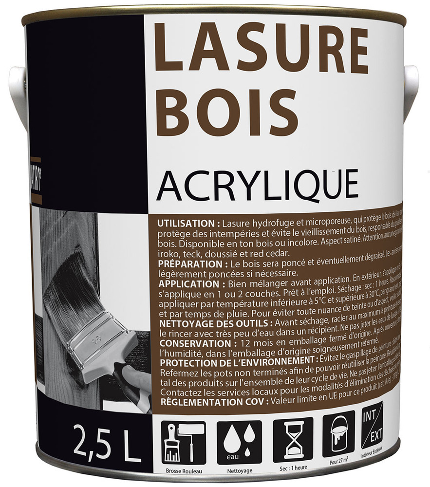 Lasure Bois Acrylique Satin 2.5L