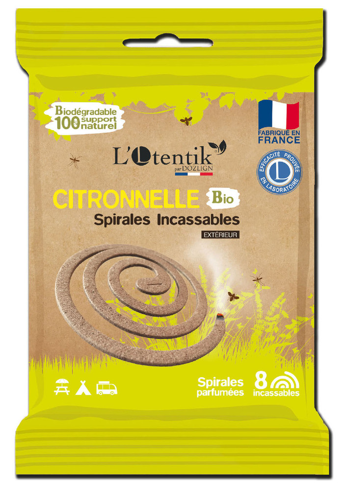 Spirales Anti Moustique Citronnelle Bio en Sachet de 8 TP19
