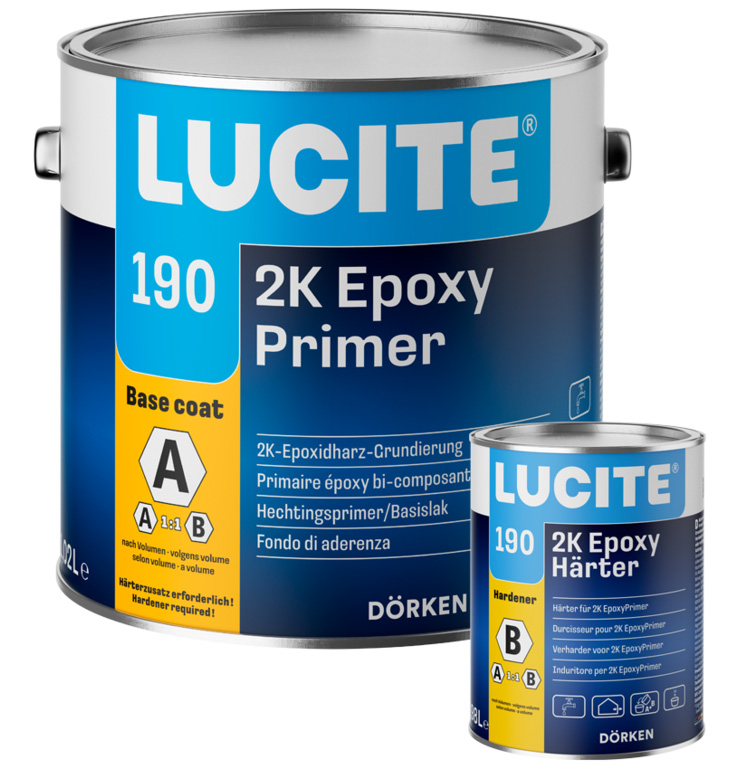 Primaire d'accrochage époxy 2K Lucite 190 pour applications intérieures et extérieures