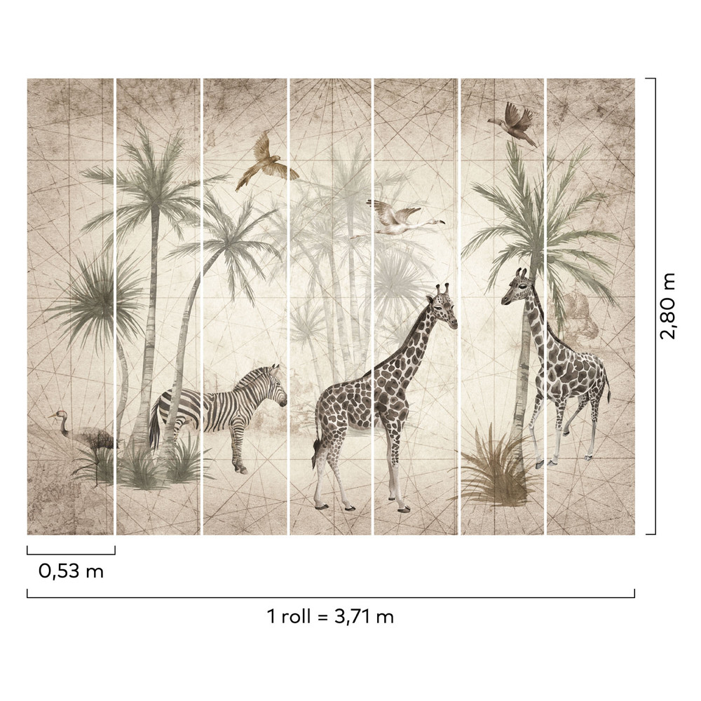 ML1501 Papier Peint Panoramique Animal Jungle 371 x 280 cm