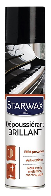 Aérosol Nettoyant Dépoussiérant Brillant 400 ml pour meubles et surfaces en bois, qui nettoie, dépoussière et fait briller.