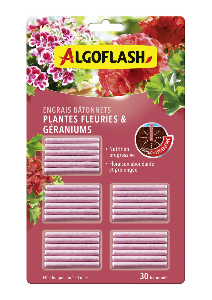 Bâtonnets d'Engrais Plantes Fleuries et Géraniums x30 