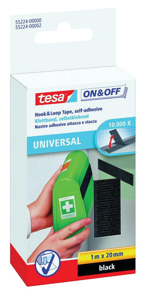 ON&OFF Cable Manager Bande Noir 1mx20mm