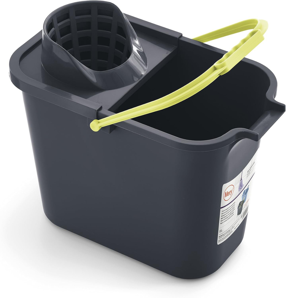 Seau Essoreur Gris/Vert Citron 12L