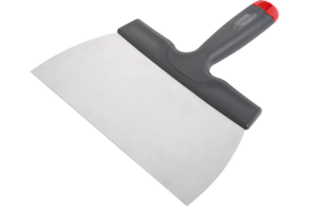 Couteau à enduire lame inox manche polypro dur, idéal pour travaux de peinture et enduit.