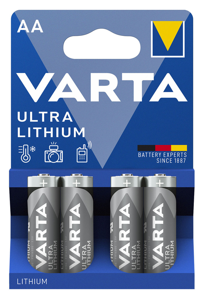 Pack de 4 piles Ultra Lithium AA longue durée