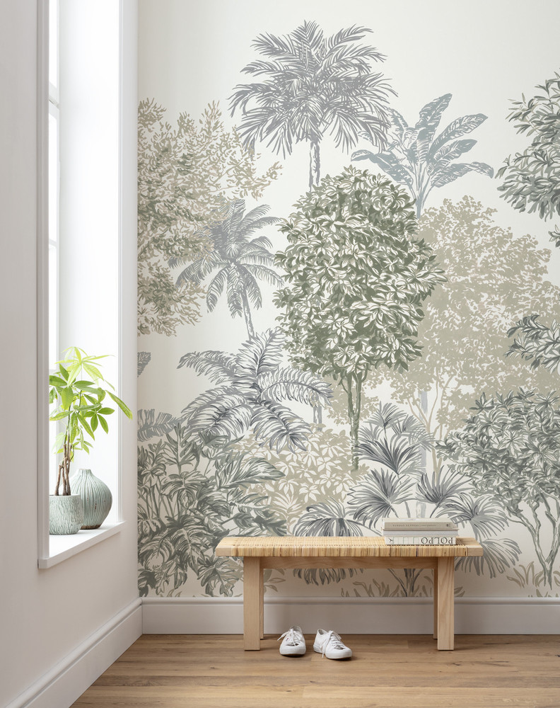 Papier peint Panoramique Painted Palms 300 x 250 cm