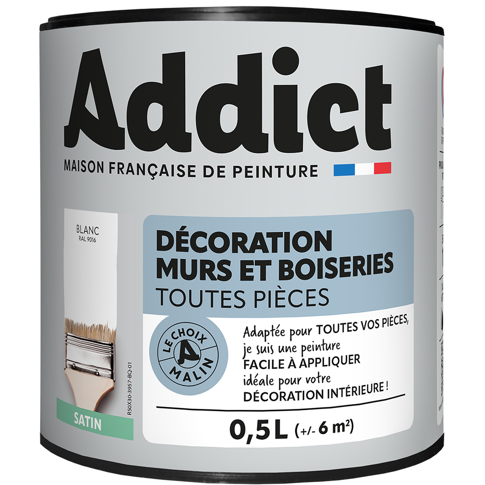 Peinture Décoration Murs et Boiseries Satin 0.5L