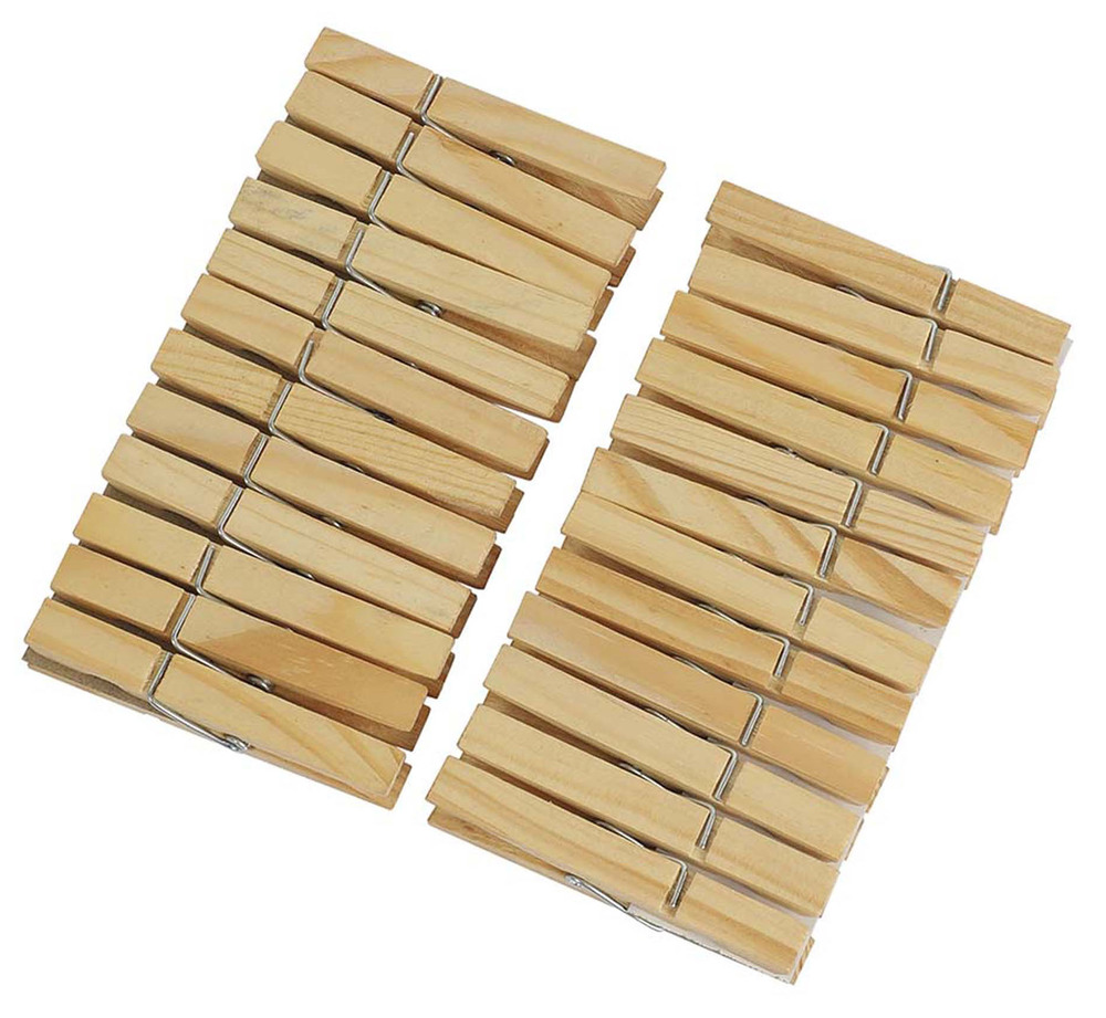 Pinces à Linge en Bois Lot de 24