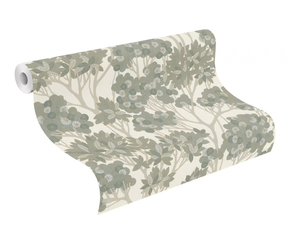 580006 - Papier Peint Vinyle Grainé sur Intissé Motif Arbor Vert