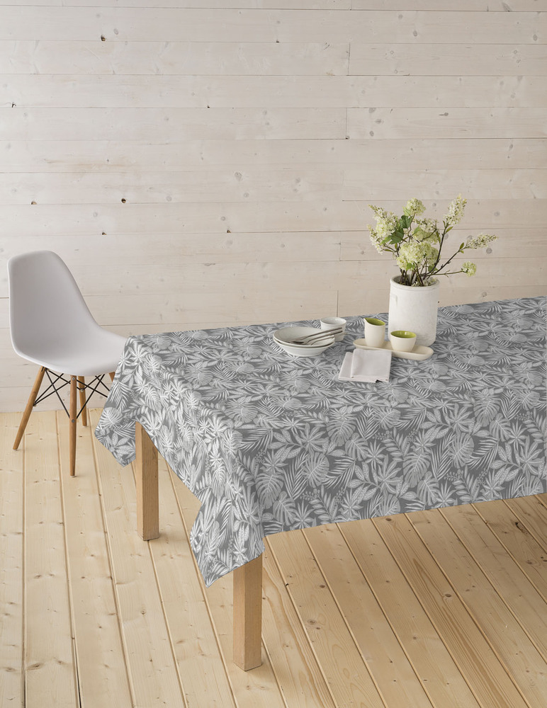 Nappe en tissu enduit Casopiea grise, laize de 140 cm, vendue en rouleau de 20 mètres