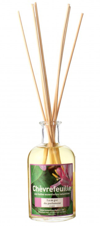 Bambous Parfumés Chevrefeuille 100 ml, diffuseur de parfum à bâtonnets en flacon de verre