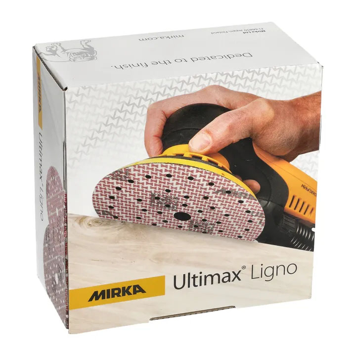 Pack de 100 disques abrasifs Ultimax Ligno Ø150 mm pour bois, fixation auto-agrippante.