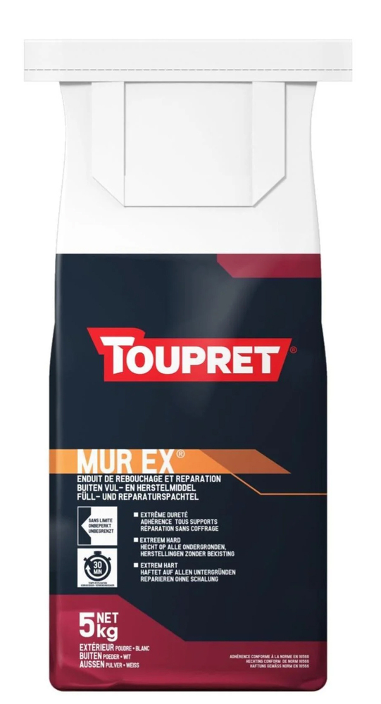 Mur Ex Enduit de Rebouchage et Réparation Poudre Blanc 5 kg 