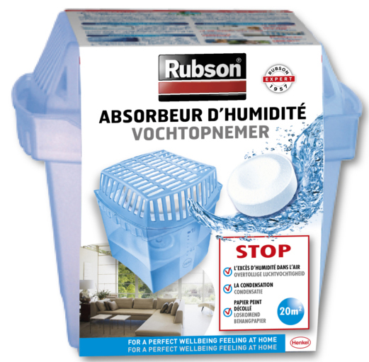 Absorbeur d'humidité Basic pour 20m² avec 1 recharge Tabs 450g