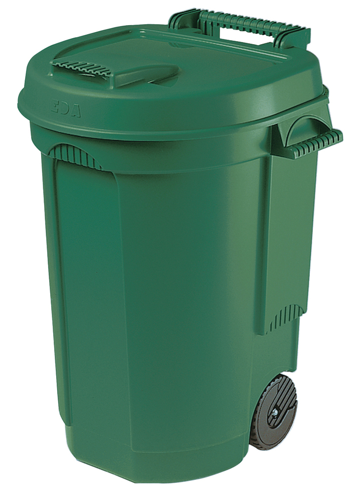 Poubelle de Jardin à Roulettes 110L Verte