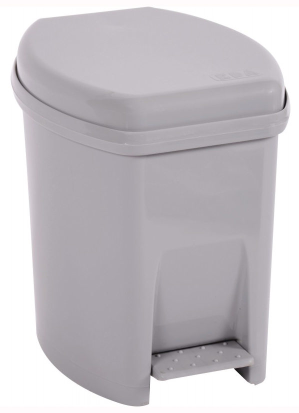 Poubelle à Pédale en Plastique + Seau 6L Gris
