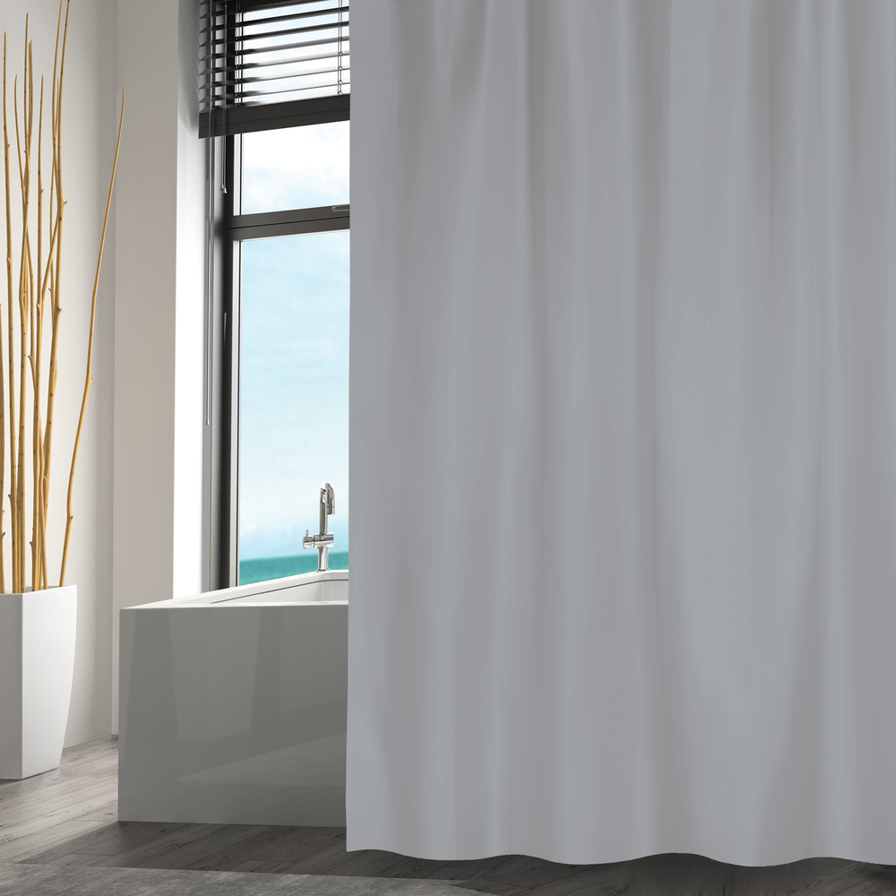 Rideau de Douche Polyester 180 x 200 cm Gris Clair