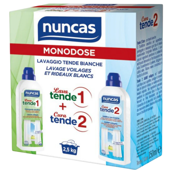 Kit de Lavage Voilages et Rideaux Blancs Monodose 2en1