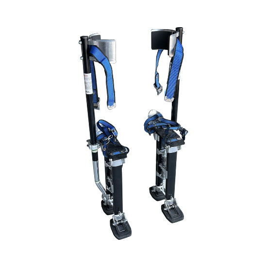 Échasses double-pieds T2 réglables de 45 à 78 cm avec sangle de maintien pour le bâtiment.