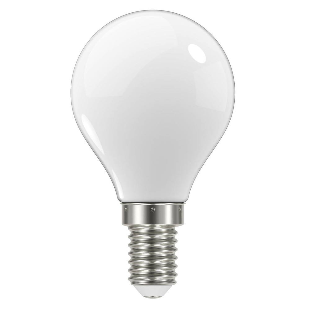 Ampoule LED E14 opaque forme poire classique 2.1W 250 lm, lumière blanc chaud pour un éclairage doux.